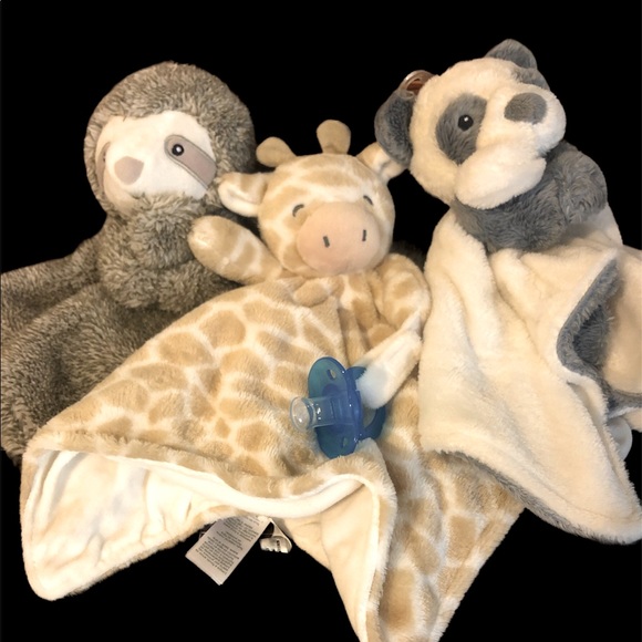 Carters Security Blanket Soft Plush Baby Lovey (Set of 3)